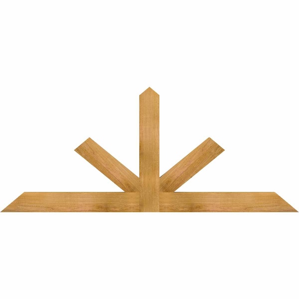 Ekena Millwork Saratoga Rough Sawn Timber Gable Bracket, Western Red Cedar, 60"W x 25"H x 2"D x 4"F, 10/12 Pitch GBW060X25X0204SAR00RWR - main